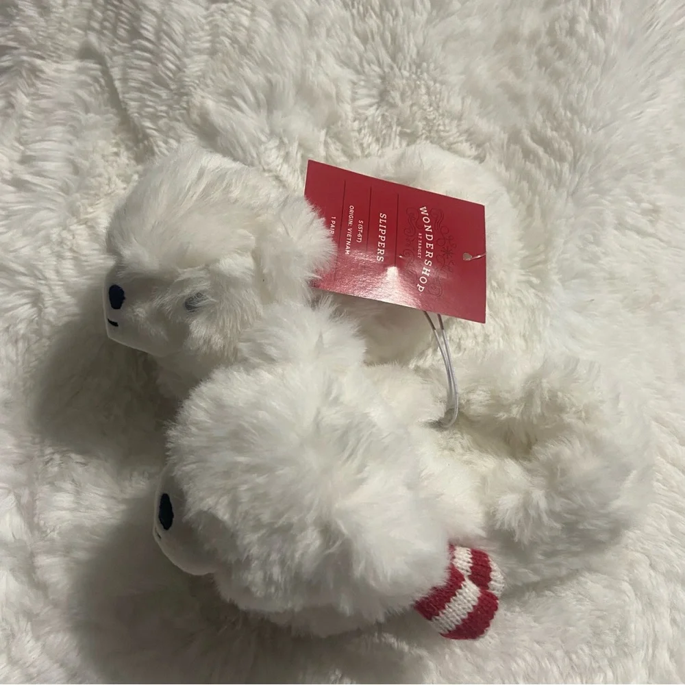 White Polar Bear Kids Slippers